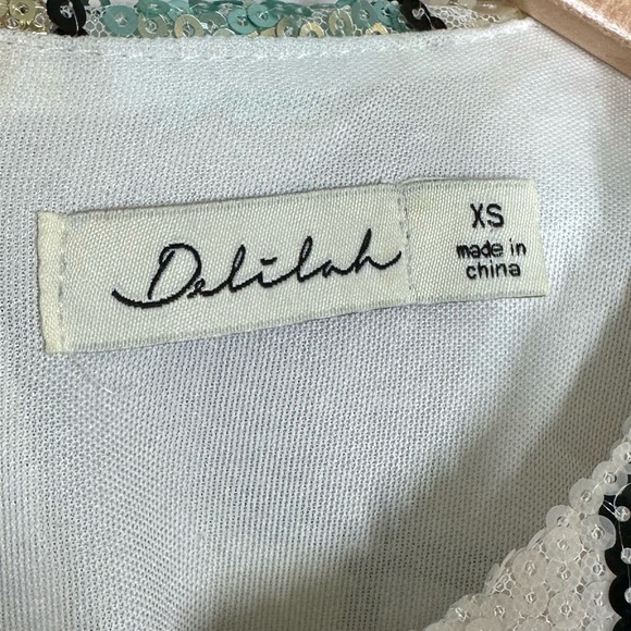 Delilah Sequin Mosaic Cocktail Dress Size XS - Picture 3 of 6